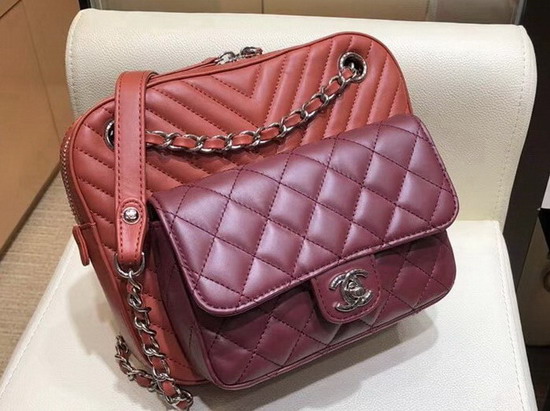 Chanel Camera Case Rust Burgundy