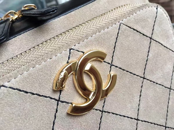 Chanel Camera Case in Beige Suede Calfskin Gold Hardware for Sale