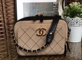 Chanel Camera Case in Beige Suede Calfskin Gold Hardware for Sale