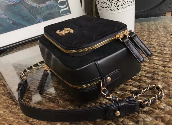 Chanel Camera Case in Black Suede Calfskin Gold Hardware for Sale