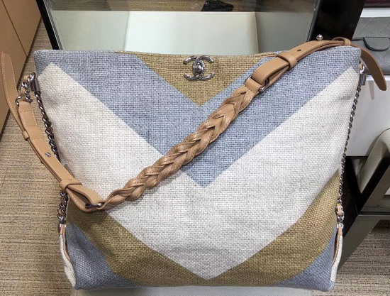 Chanel Canvas Hobo Bag Contrast Color