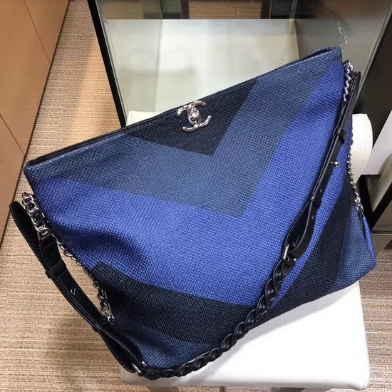 Chanel Canvas Hobo Bag in Blue