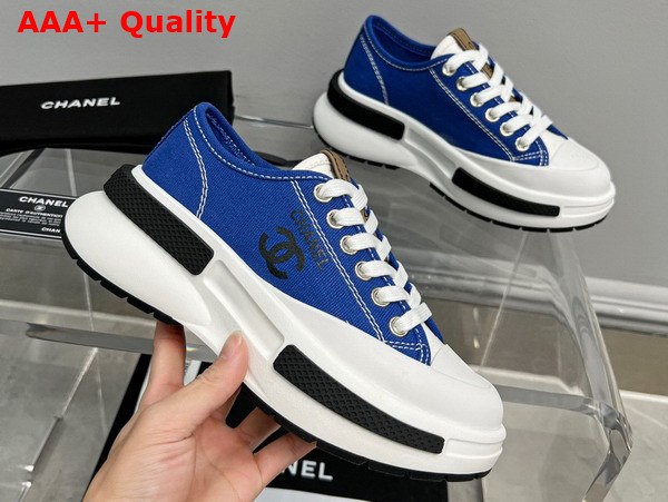 Chanel Canvas Sneaker in Blue Replica