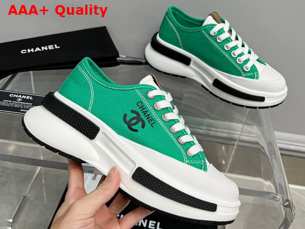 Chanel Canvas Sneaker in Green Replica