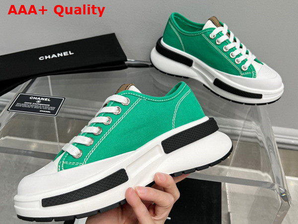 Chanel Canvas Sneaker in Green Replica