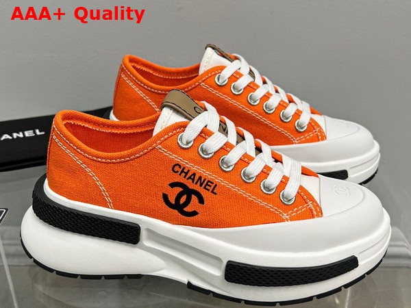 Chanel Canvas Sneaker in Orange Replica