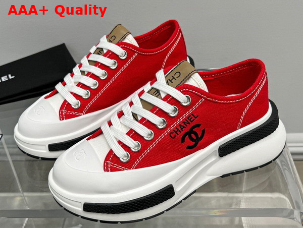 Chanel Canvas Sneaker in Red Replica