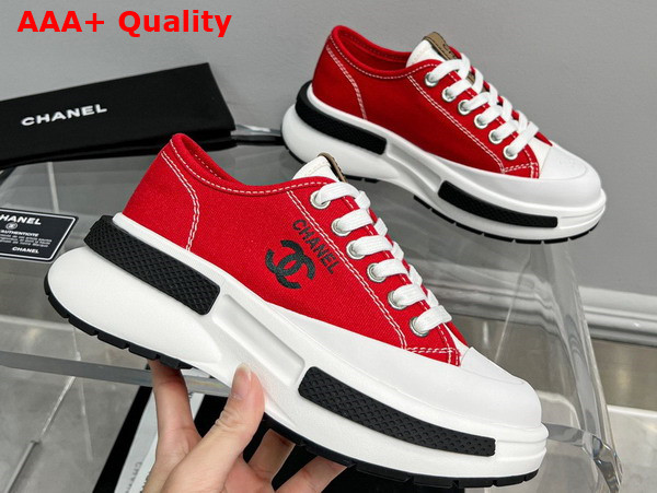 Chanel Canvas Sneaker in Red Replica