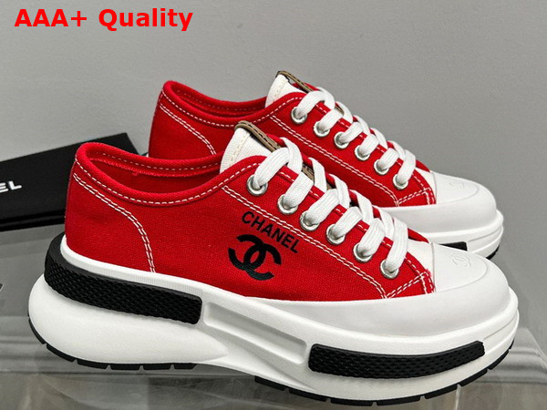 Chanel Canvas Sneaker in Red Replica