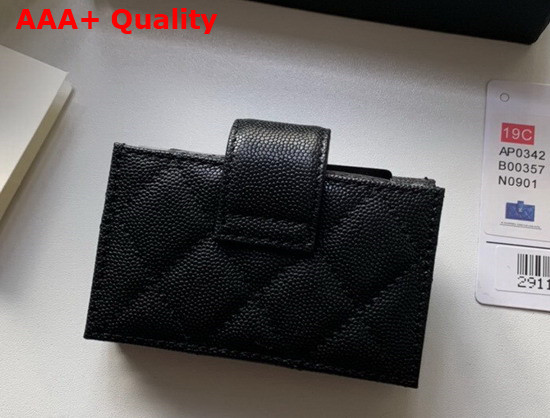 Chanel Card Holder Wallet in Black Caviar Leather Replica