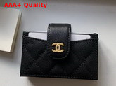 Chanel Card Holder Wallet in Black Caviar Leather Replica