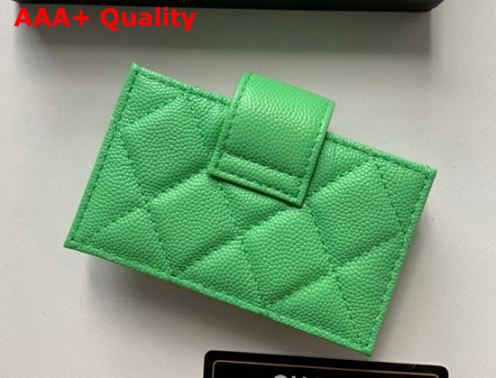 Chanel Card Holder Wallet in Green Caviar Leather Replica