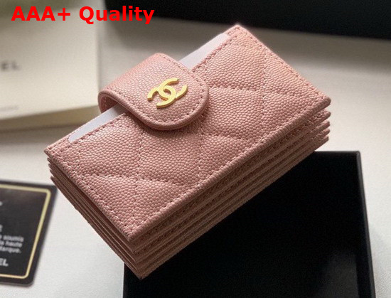 Chanel Card Holder Wallet in Pink Caviar Leather Replica