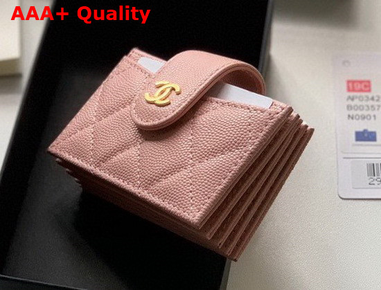 Chanel Card Holder Wallet in Pink Caviar Leather Replica