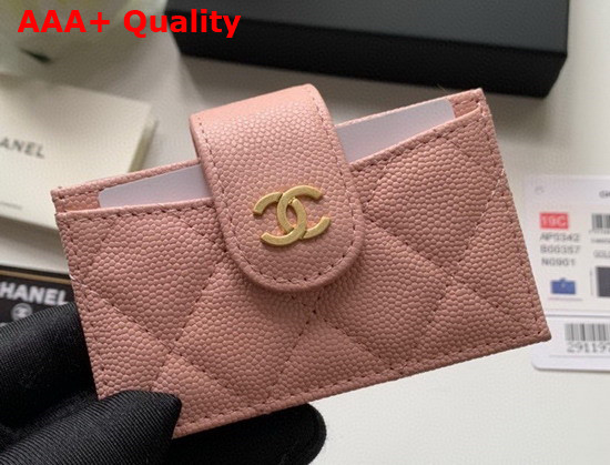 Chanel Card Holder Wallet in Pink Caviar Leather Replica