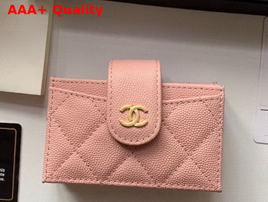 Chanel Card Holder Wallet in Pink Caviar Leather Replica