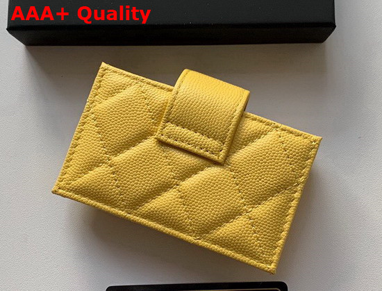 Chanel Card Holder Wallet in Yellow Caviar Leather Replica