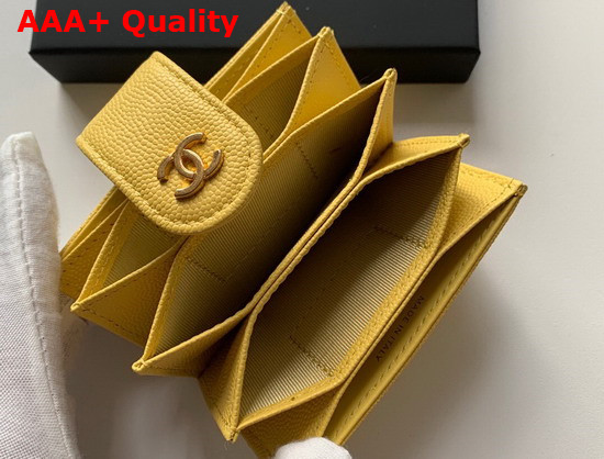 Chanel Card Holder Wallet in Yellow Caviar Leather Replica