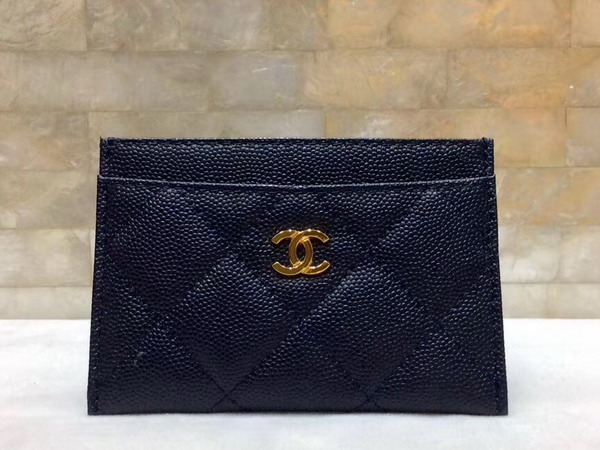 Chanel Card Holder in Black Caviar Leather For Sale