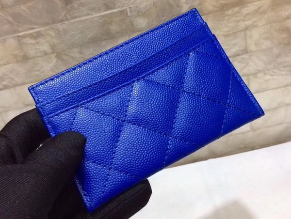 Chanel Card Holder in Blue Caviar Leather For Sale