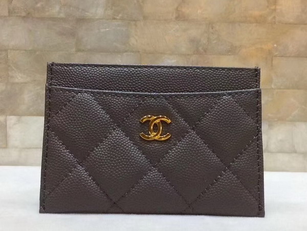 Chanel Card Holder in Grey Caviar Leather For Sale