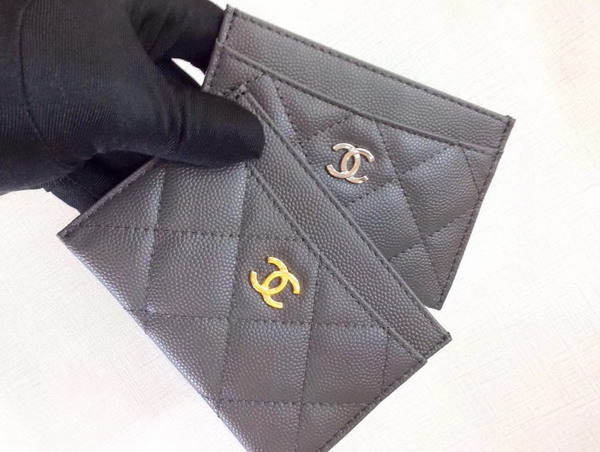 Chanel Card Holder in Grey Caviar Leather For Sale