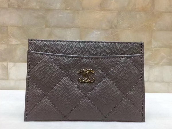 Chanel Card Holder in Grey Caviar Leather For Sale