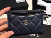 Chanel Card Holder in Navy Blue Lambskin