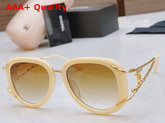 Chanel Cat Eye Sunglasses Beige Acetate and Gold Metal Replica