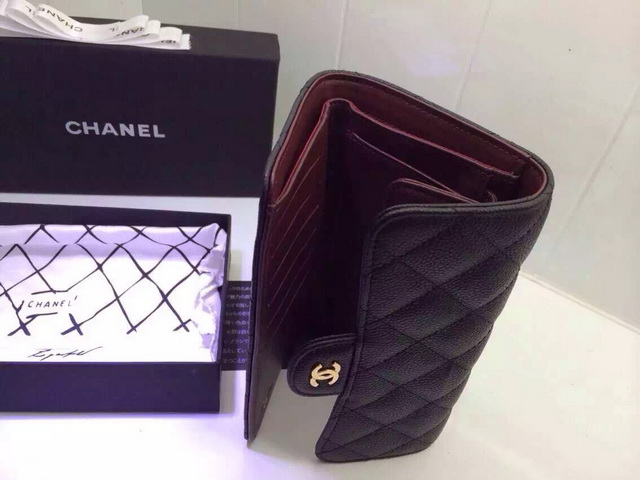 Chanel Caviar Flap Wallet Black for Sale