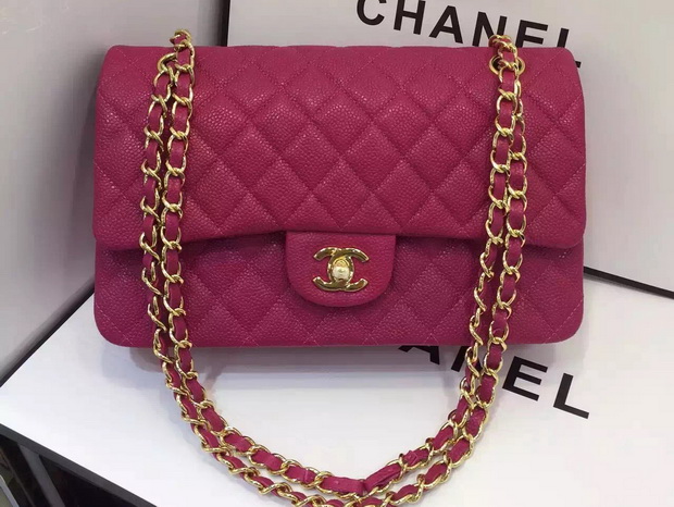 Chanel Caviar Flap Bag Fuchsia for Sale