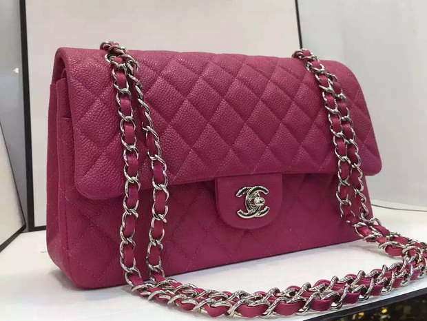 Chanel Caviar Flap Bag Fuchsia for Sale