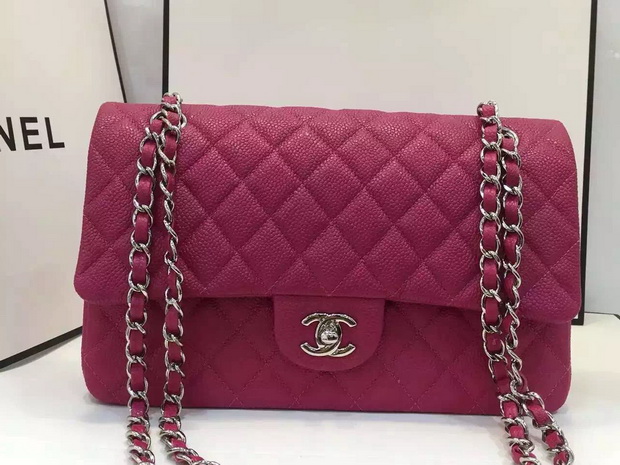 Chanel Caviar Flap Bag Fuchsia for Sale