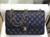 Chanel Caviar Flap Bag in Black with Gold Hardware