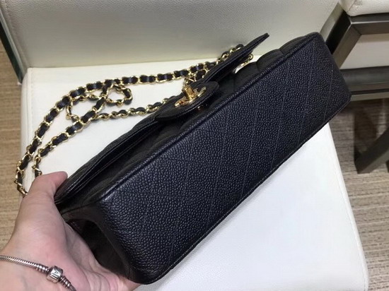 Chanel Caviar Flap Bag in Black with Gold Hardware