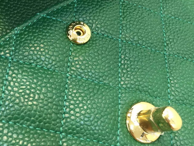 Chanel Caviar Flap Bag in Green for Sale