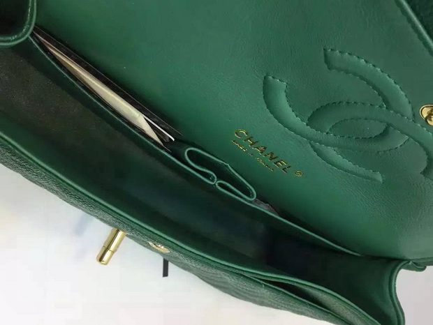 Chanel Caviar Flap Bag in Green for Sale