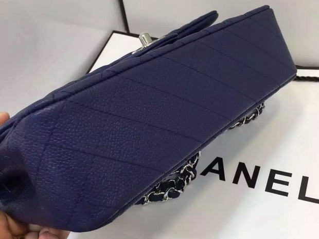 Chanel Caviar Flap Bag in Navy Blue for Sale