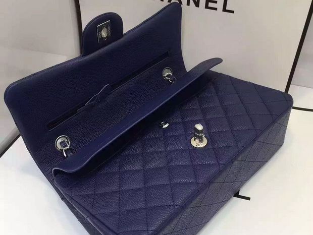 Chanel Caviar Flap Bag in Navy Blue for Sale