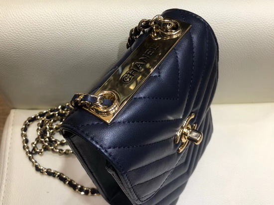 Chanel Cell Phone Bag Real Leather Navy Blue