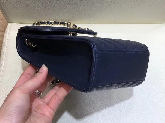 Chanel Cell Phone Bag Real Leather Navy Blue