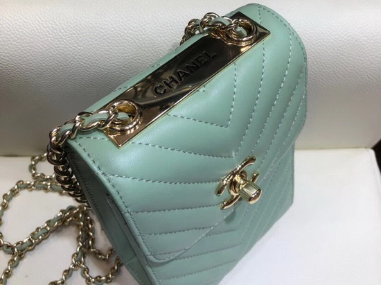 Chanel Cell Phone Bag Turquoise Lambskin