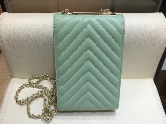 Chanel Cell Phone Bag Turquoise Lambskin