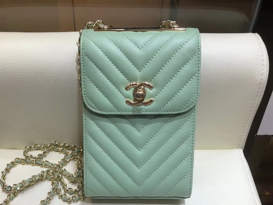 Chanel Cell Phone Bag Turquoise Lambskin