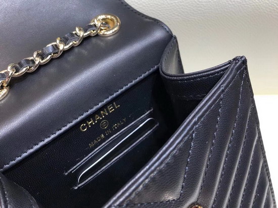 Chanel Cell Phone Bag in Black Real Leather