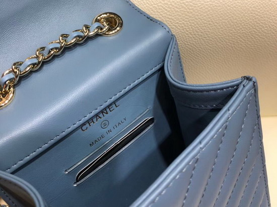 Chanel Cell Phone Bag in Blue Leather