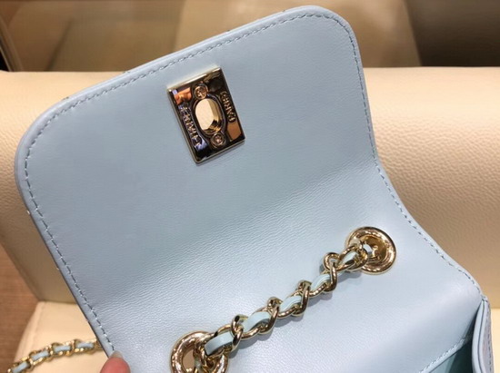 Chanel Cell Phone Case Baby Blue Lambskin