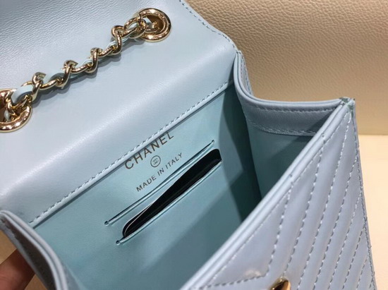 Chanel Cell Phone Case Baby Blue Lambskin