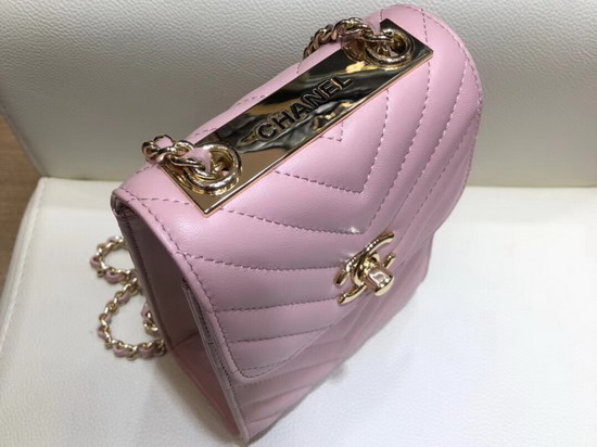 Chanel Cell Phone Holder in Pink Real Leather