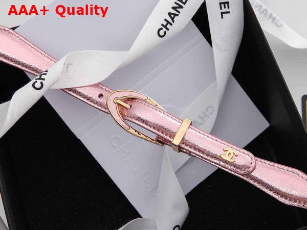 Chanel Chain Belt Glass Pearls Lambskin and Metal Light Pink and Pearly White Ref AA9708 Replica